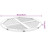 NNEVL Table Top Ø90x2.2 cm Round Solid Wood Acacia