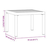 NNEVL Garden Coffee Table Black 55x55x39.5 cm Powder-coated Steel