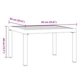NNEVL Garden Coffee Table Black 65x65x40 cm Aluminium