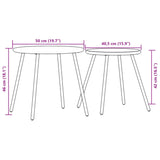 NNEVL Garden Coffee Tables 2 pcs Round Black Powder-coated Steel