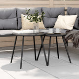 NNEVL Garden Coffee Tables 2 pcs Round Black Powder-coated Steel