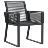 NNEVL Garden Chairs 4 pcs Black Poly Rattan