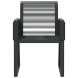 NNEVL Garden Chairs 4 pcs Black Poly Rattan