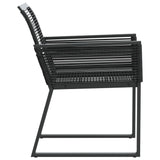 NNEVL Garden Chairs 4 pcs Black Poly Rattan