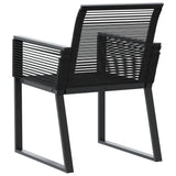 NNEVL Garden Chairs 4 pcs Black Poly Rattan