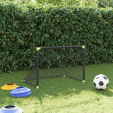 NNEVL Kids' Football Goal Foldable Black 90x64x64 cm