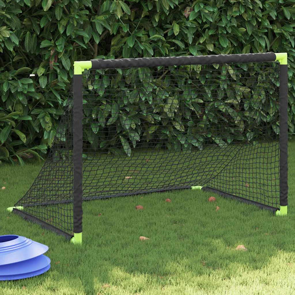NNEVL Kids' Football Goal Foldable Black 90x64x64 cm