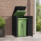 NNEVL Wheelie Bin Storage for Single Bin Black 69x79x117 cm Steel