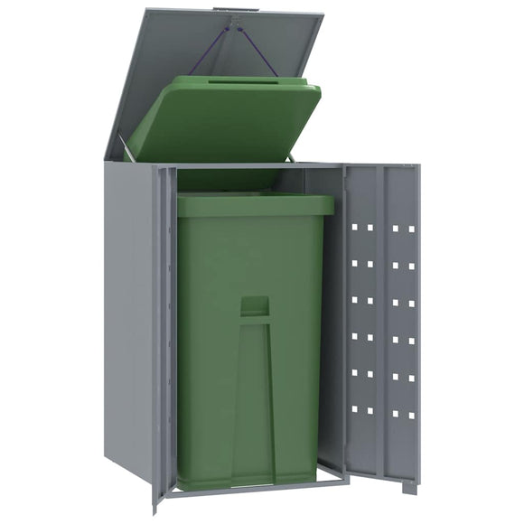 NNEVL Wheelie Bin Storage for Single Bin Grey 69x79x117 cm Steel