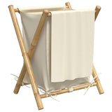 NNEVL Laundry Basket Cream White 45x55x63.5 cm Bamboo