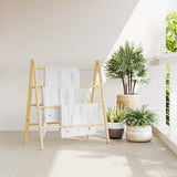 NNEVL Double Towel Ladder with 4 Rungs 90x50x100 cm Bamboo