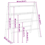 NNEVL Double Towel Ladder with 4 Rungs 90x50x100 cm Bamboo