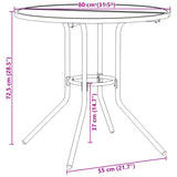 NNEVL Patio Table Round Anthracite Ø80x72.5 cm Powder-coated Steel