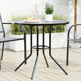 NNEVL Patio Table Round Anthracite Ø80x72.5 cm Powder-coated Steel