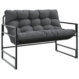 NNEVL Garden Bench with Cushion Anthracite 113 cm Steel