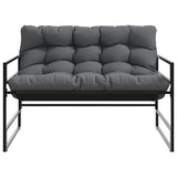NNEVL Garden Bench with Cushion Anthracite 113 cm Steel