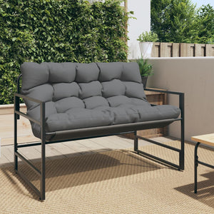 NNEVL Garden Bench with Cushion Anthracite 113 cm Steel