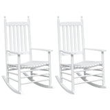 NNEVL Rocking Chairs with Curved Seats 2 pcs White Solid Wood Fir