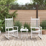NNEVL Rocking Chairs with Curved Seats 2 pcs White Solid Wood Fir