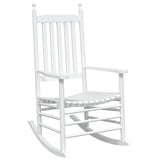 NNEVL Rocking Chairs with Curved Seats 2 pcs White Solid Wood Fir