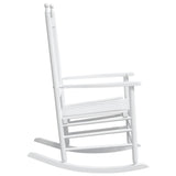 NNEVL Rocking Chairs with Curved Seats 2 pcs White Solid Wood Fir