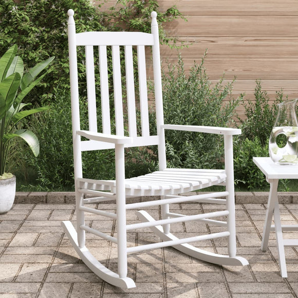 NNEVL Rocking Chairs with Curved Seats 2 pcs White Solid Wood Fir