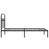 NNEVL Metal Bed Frame without Mattress with Headboard Black 90x190 cm