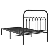NNEVL Metal Bed Frame without Mattress with Headboard Black 90x190 cm