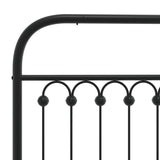 NNEVL Metal Bed Frame without Mattress with Headboard Black 90x190 cm
