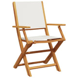NNEVL 3 Piece Bistro Set Cream White Fabric and Solid Wood