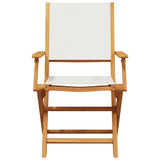 NNEVL 3 Piece Bistro Set Cream White Fabric and Solid Wood