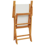 NNEVL 3 Piece Bistro Set Cream White Fabric and Solid Wood