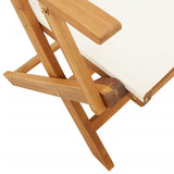 NNEVL 3 Piece Bistro Set Cream White Fabric and Solid Wood