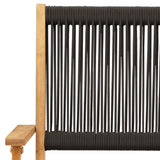NNEVL 3 Piece Bistro Set Black Polypropylene and Solid Wood