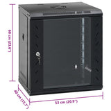 NNEVL 12U Wall Mounted Network Cabinet 19" IP20 53x40x60 cm