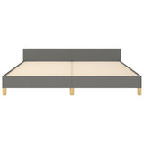 NNEVL Bed Frame without Mattress Dark Grey 152x203 cm Queen Fabric