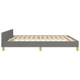 NNEVL Bed Frame without Mattress Dark Grey 152x203 cm Queen Fabric