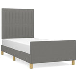 NNEVL Bed Frame without Mattress Dark Grey 107x203 cm King Single Size Fabric