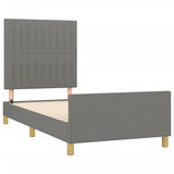 NNEVL Bed Frame without Mattress Dark Grey 107x203 cm King Single Size Fabric