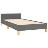 NNEVL Bed Frame without Mattress Dark Grey 107x203 cm King Single Size Fabric