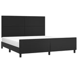 NNEVL Bed Frame without Mattress Black 152x203 cm Queen Faux Leather