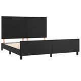NNEVL Bed Frame without Mattress Black 152x203 cm Queen Faux Leather