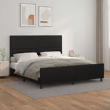 NNEVL Bed Frame without Mattress Black 152x203 cm Queen Faux Leather