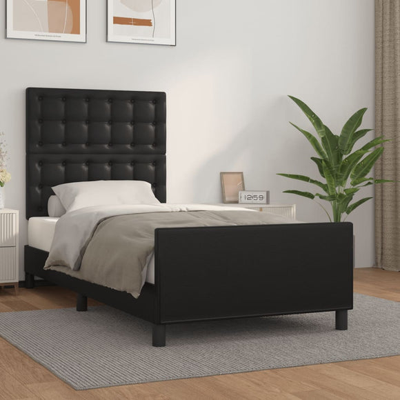 NNEVL Bed Frame without Mattress Black 107x203 cm King Single Size Velvet