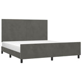 NNEVL Bed Frame without Mattress Dark Grey 152x203 cm Queen Velvet