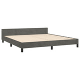 NNEVL Bed Frame without Mattress Dark Grey 152x203 cm Queen Velvet