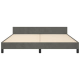 NNEVL Bed Frame without Mattress Dark Grey 152x203 cm Queen Velvet