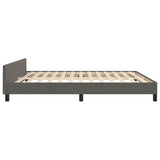 NNEVL Bed Frame without Mattress Dark Grey 152x203 cm Queen Velvet