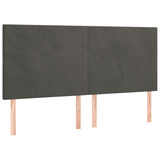 NNEVL Bed Frame without Mattress Dark Grey 152x203 cm Queen Velvet
