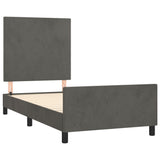 NNEVL Bed Frame without Mattress Dark Grey 107x203 cm King Single Size Velvet